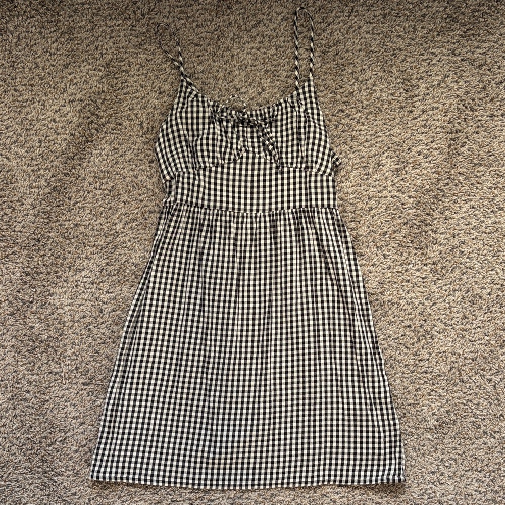 SO Monochrome Gingham Mini Dress